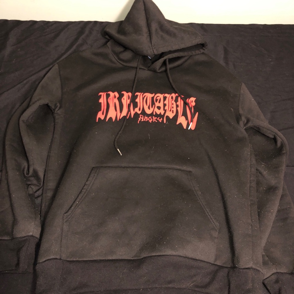 ROMWE Black sweatshirt, size medium, ROMWE, irritable skeleton flames